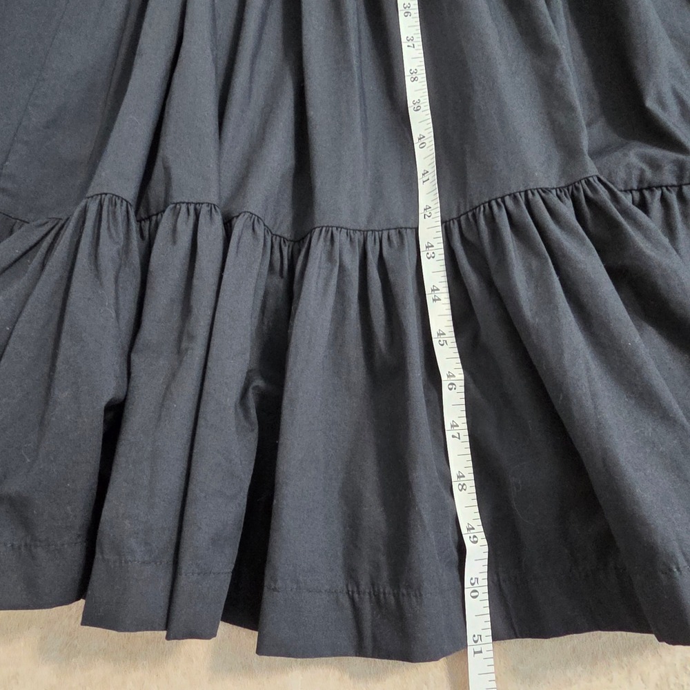 Abercrombie & Fitch Tiered Smocked Maxi Dress Sz M Petite Black Dark Cottage - Picture 9 of 13
